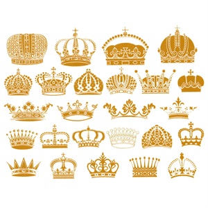 Decal kongekroner, guld luster